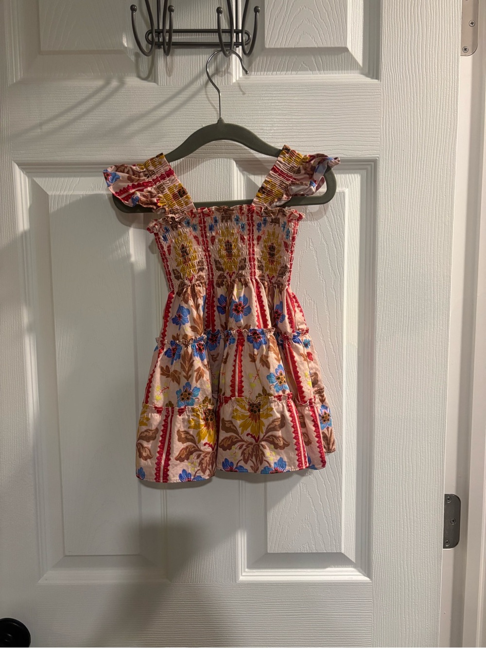 Hill House Pink Floral Block Stripe Dress with matching bloomers